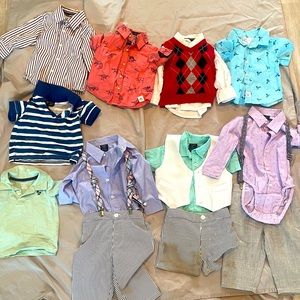 16 item Multipack! Boys Formal and Casual tops and bottoms - 12 Month